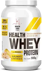 Whey Protein Sabor Banana, 20gr Proteína 4,1gr BCAA, Pós-Treino - Health Labs 900g