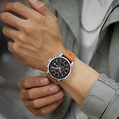 Image of BENYAR Men's Watches Chronograph Watch for Men Multifunction Black Waterproof Sport Fashion Quartz Wristwatches Calendar with Stainless Steel Strap