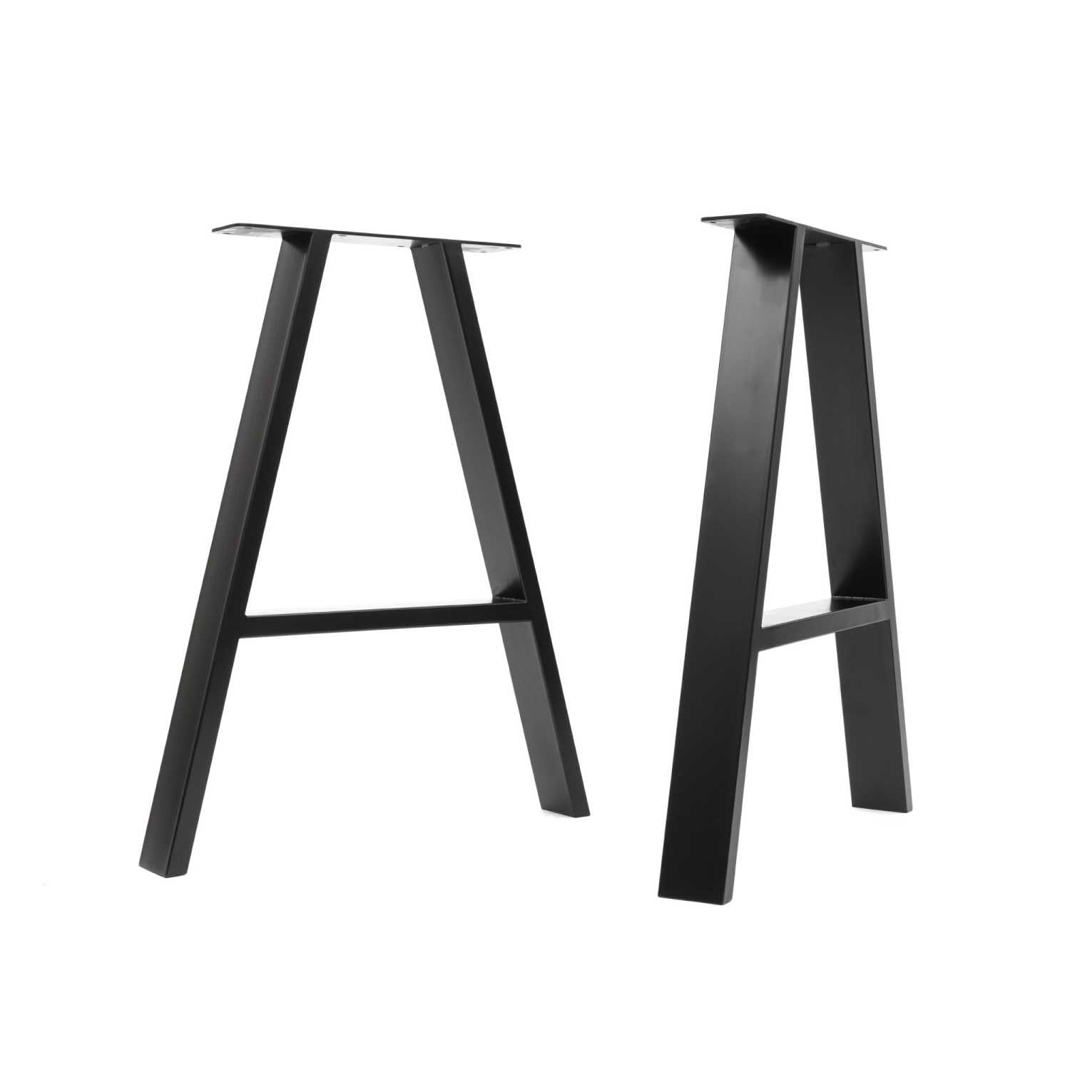 The Hairpin Leg Co. [HLC] 2 x Industrial A-Frame Table Legs - Surface Conditioned Steel, Precision Laser Cut, TIG Welded with Free Screws, Build Guide and Floor Protectors - 71cm [Table, Black] — image 1