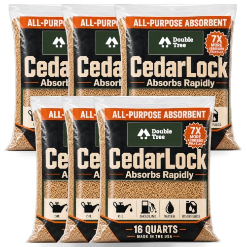 Double Tree CedarLock Oil Absorbent Granules, No Silica Dust, 6