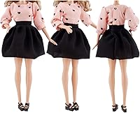 Vista 4 de E-TING 3 Sets Handmade Doll Clothes Short Skirt Jumpsuits Office Style Wears Dress for 11.5 inches Dolls