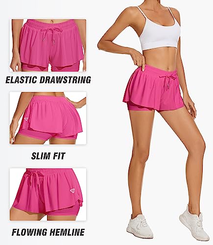 Flowy Shorts For Women Butterfly Summer Girls Shorts Preppy Kiki Kona Athletic Running Shorts Hot Pink Xs #TOP4