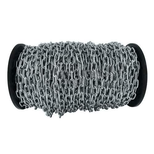 CABLEPELADO Cadena Zincada de Acero 2 mm 100 M Gris Cadena para Aplicaciones de Suspensión, Almacenamiento y Seguridad