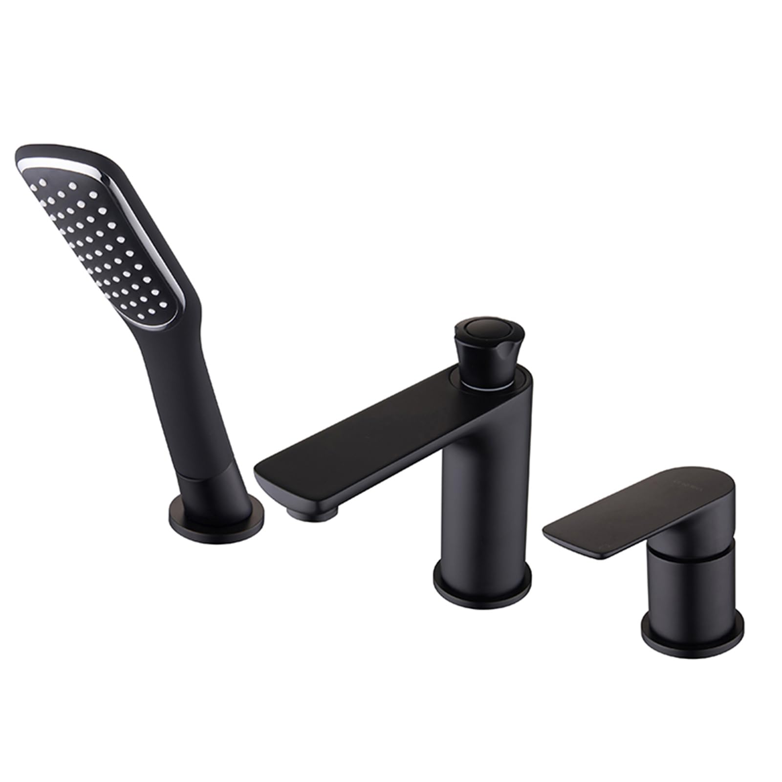 SnamicE Deck Mounted Bath Mixer Tap Black Bath Shower Mixer Tap Diverter Valve Single Handle Faucet,Black