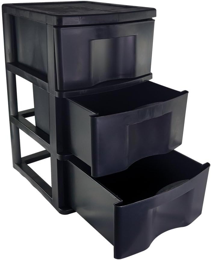 Gaveteiro Plástico Grande 3 Gavetas Preto Gv14p São Bernardo