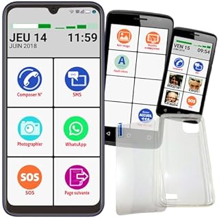 Mobiho-Essentiel Le Smart Initial 6,5 Pouces, 64Go + Emplacement Micro SD - Nouvelle Evolution Dec 24. Smartphone Senior 4G. Livré avec : Coque + vitre de Protection
