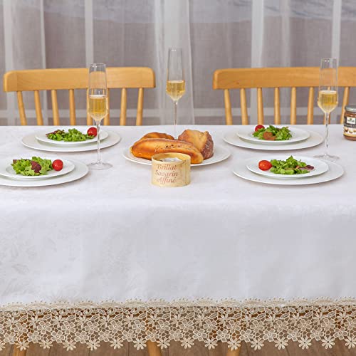 BrekSdat Lace Tablecloth Waterproof Fabric Washable Beige 60x120inch by BrekSdat - Used condition - Image 2