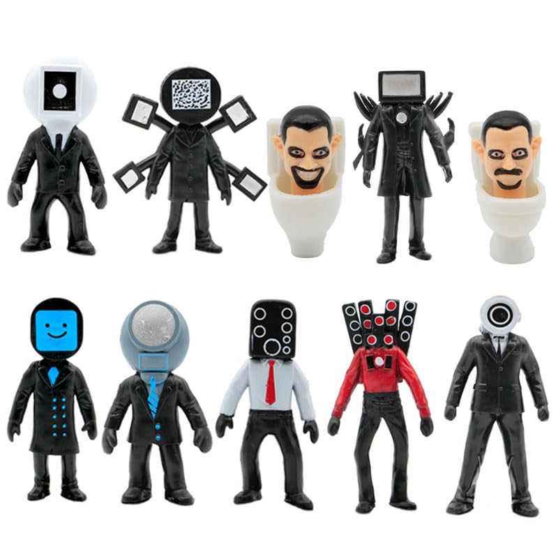 Photo 1 of Skibidi Toilet Toy Skibidi Battle Action Figures,Horror Cartoon Movies Character Action Figure Model for Kids Birthday Party Cake Topper Parties Decoration