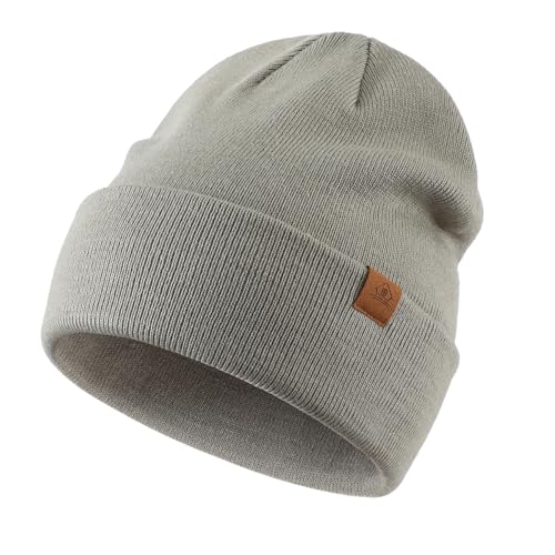 Image of Home Prefer Mens Winter Hats Acrylic Knit Cuff Beanie Cap Warm Womens Beanie Hat