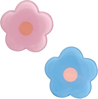 Phone Grips, 2PCS Flower Shape Cell Phone Holder for Phones & Tablets (Pink, Blue)
