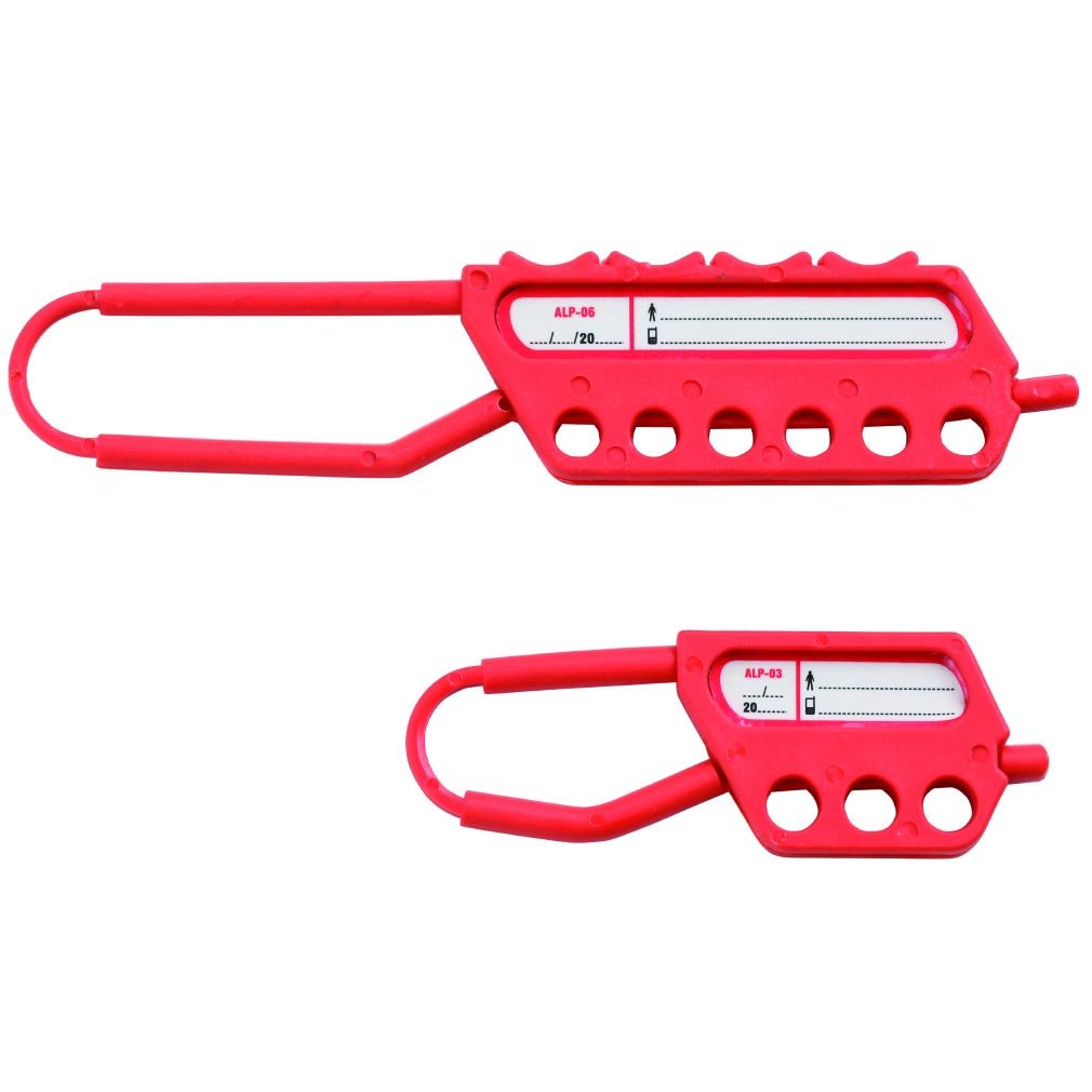 Catu Red 6-Lock Plastic Lockout Hasp, 6mm Shackle, 9mm Attachment