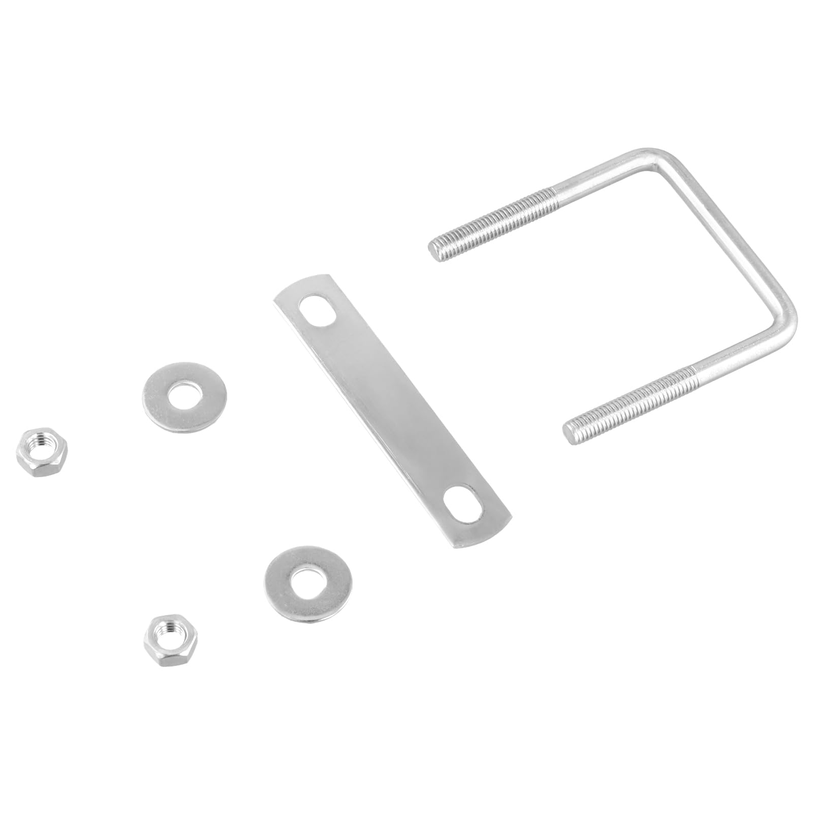 FUNSUEI 10 viti a U M8 in acciaio inox, 65 x 80 mm, bullone a U con dadi e piastra del telaio, staffa a U con filettatura per il fissaggio del tubo, traino auto