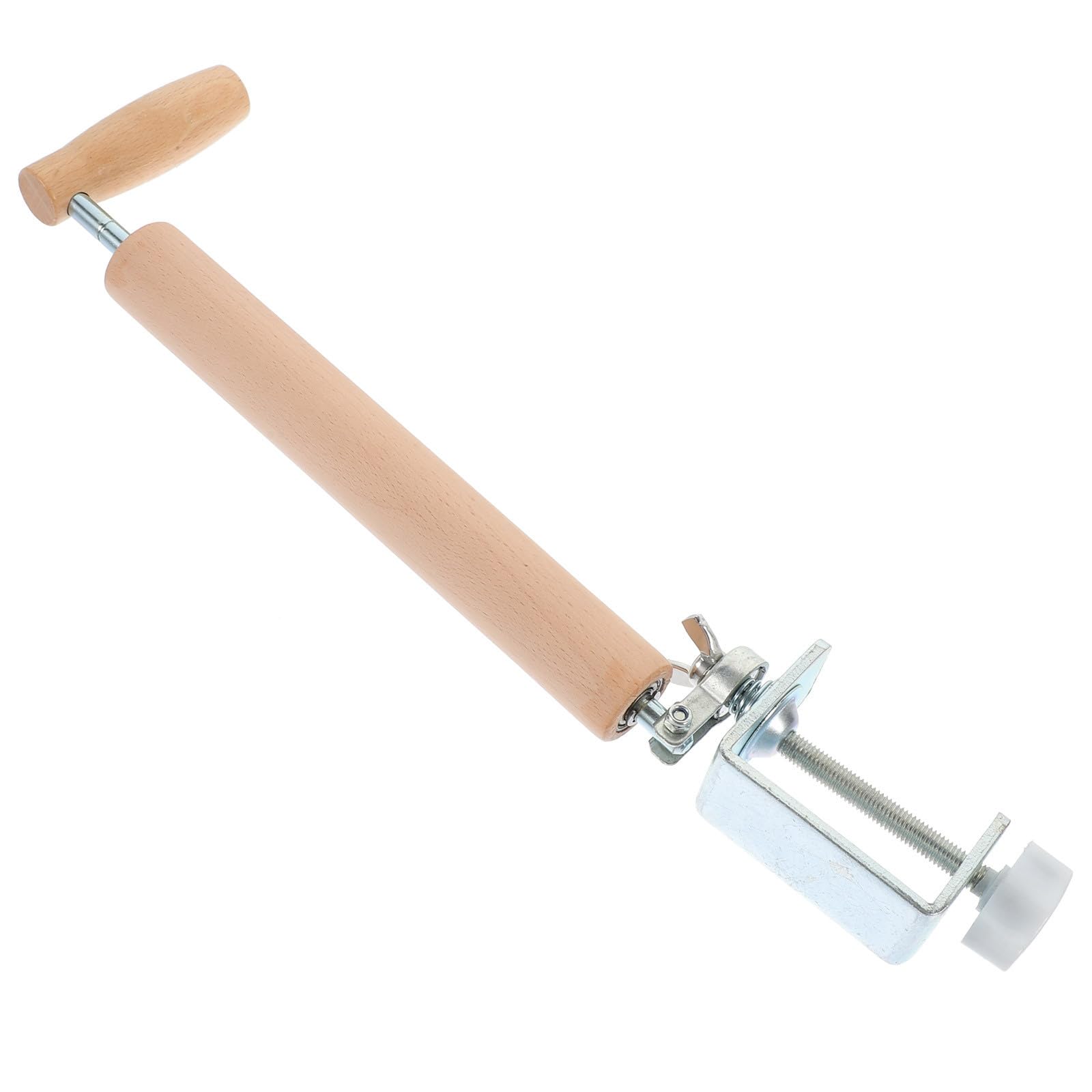 Mattarello Struttura in Acciaio Inox e Carbonio in Legno Beige Facile da Fissare al Tavolo per Risparmiare e Fatica in Cucina