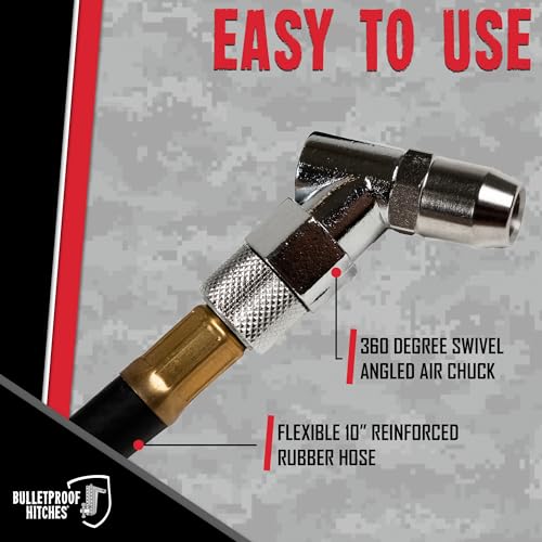 Image of Bulletproof Digital Tire Pressure Gauge 0-200 PSI, Heavy Duty with Reinforced Rubber Hose, LCD Display, Bleed Valve | AAA Batteries Included - for Trucks, RVs, ATVs, Trailers and More