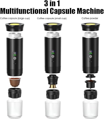 Miniatura 7 de Cafetera automática de café expreso, doble infusión caliente y fría, presión de 20 bares, máquina de café portátil compacta con calentamiento