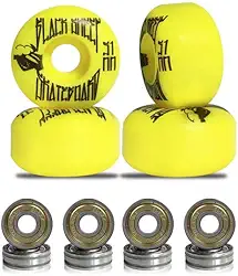 Roda para Skate Black Sheep 51mm Amarela Dureza 90a com Rolamentos ABEC-5