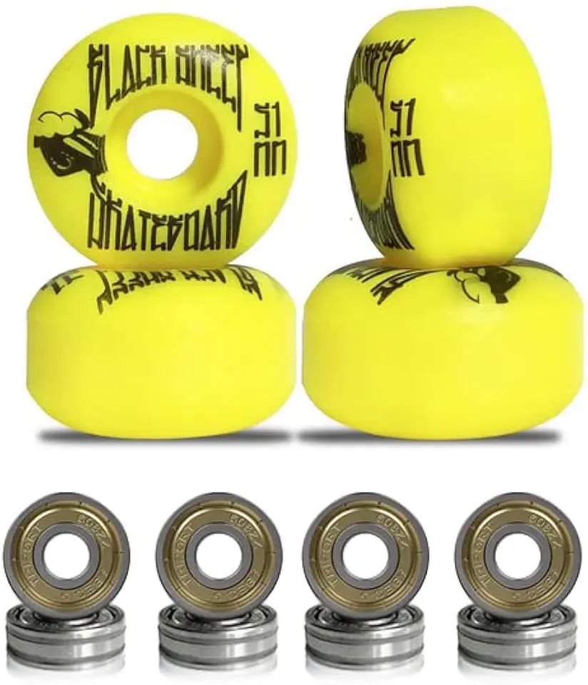 Roda para Skate Black Sheep 51mm Amarela Dureza 90a com Rolamentos ABEC-5