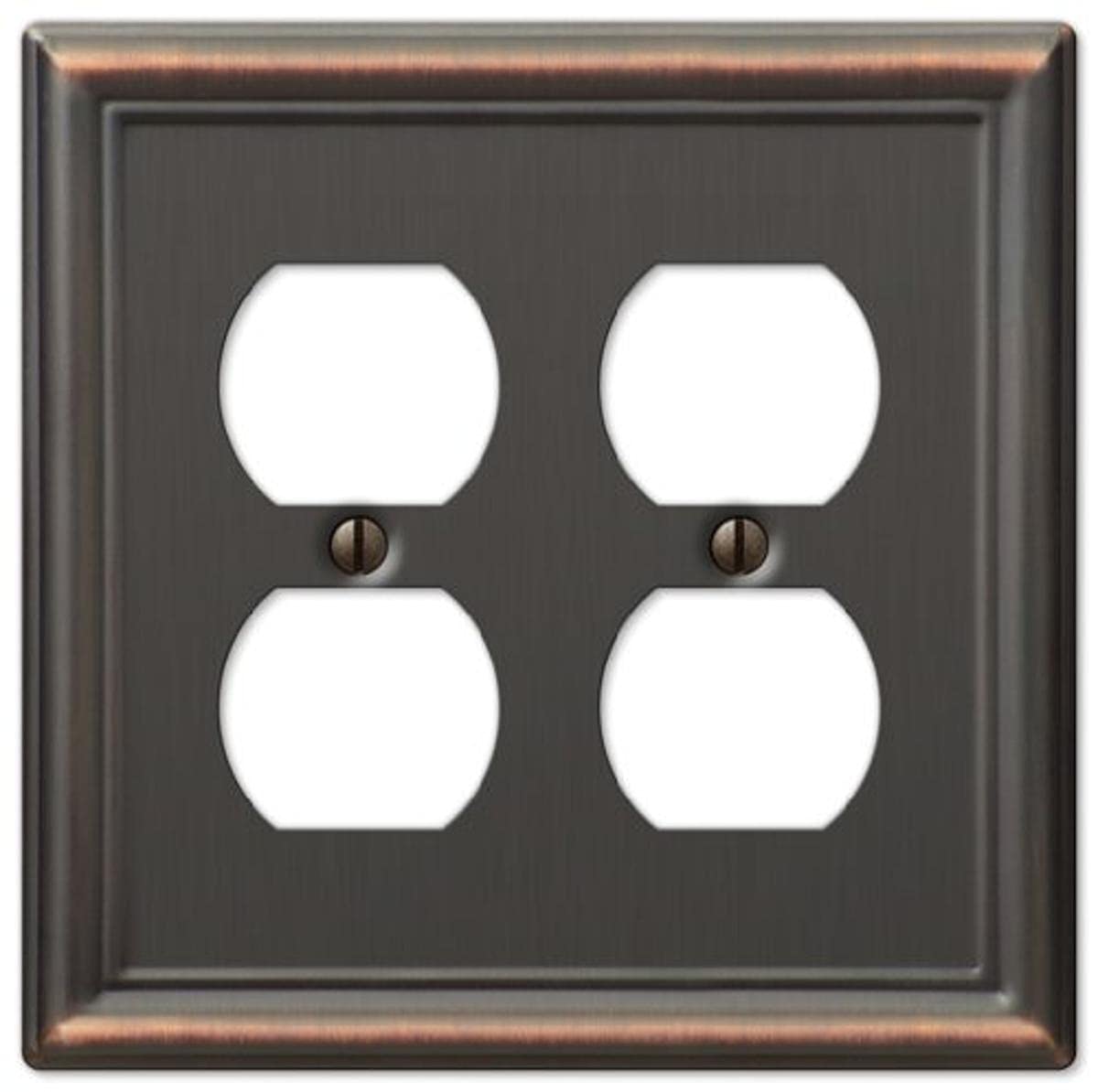 Amerelle 149DDDB Chelsea Wallplate, 2 Duplex, Steel, Aged Bronze, 1-Pack