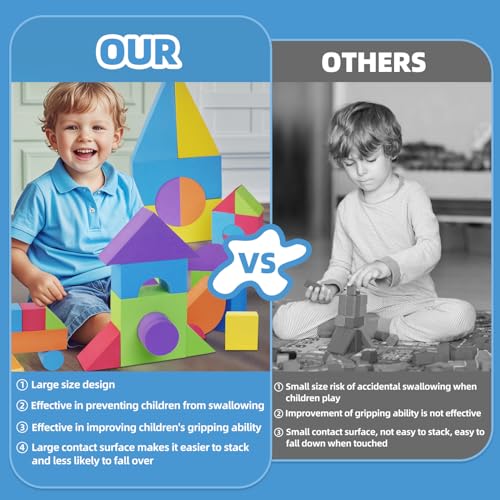Bingyouth BLOCKS001 Large Building Foam Blocks For Toddlers, 30 Pieces Eva Stacking Foam Building Blocks Toy Set, Non-Toxic thumb #2