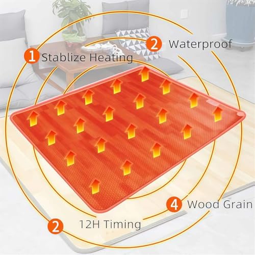 Tapis chauffant électrique économique avec arrêt automatique pour salon et bureau - 4
