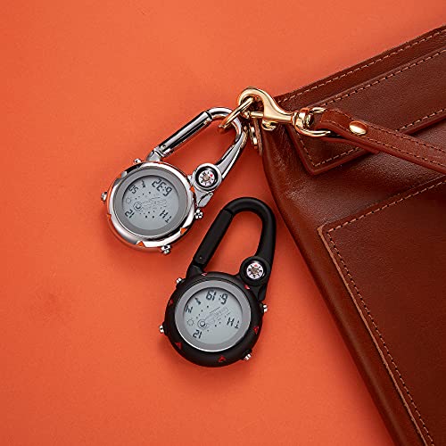 Image of JewelryWe Men Women Digital Clip Watch Mini Microlight Backpack Buckle Belt fob Watches for Rock Climbing Doctors Nurses Chefs for Mother's Day