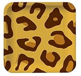 Creative Converting Animal Print Leopard Square Dessert Plates, 8 Count