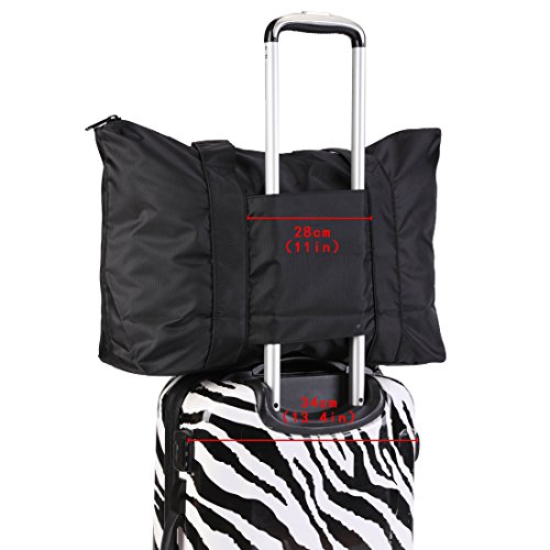 Leberna Travel Packable Luggage Lightweight - Foldable Duffel Bag Tote Bag Black