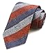 Vizakiss Men's Copper Navy Blue Grey Geometric Striped Patterned Ties Burnt Orange Trendy Fashion Business Neckties