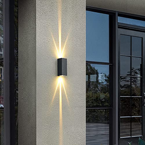Applique murale extérieure LED 6W IP65 noire pour éclairage de garage et porte