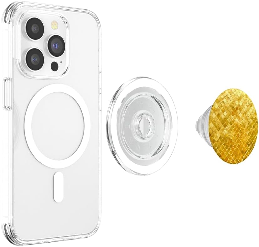 Yellow-Gold PopSocket Interlaced Cute Popsockets for Women PopSockets MagSafe PopGrip for iPhone