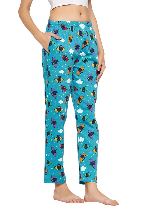 Image of Clovia Wool Blend Women's Fleece Christmas Print Casual Style Pyjama With Pocket