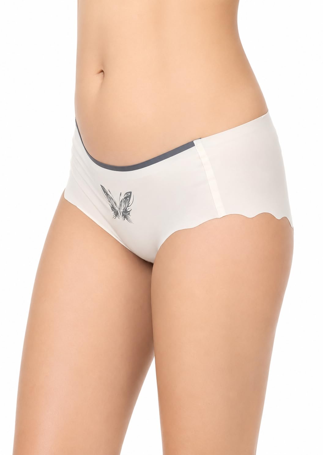 vikimo Women's Hipster Panty with Butterfly Print, Cream-picture-29
