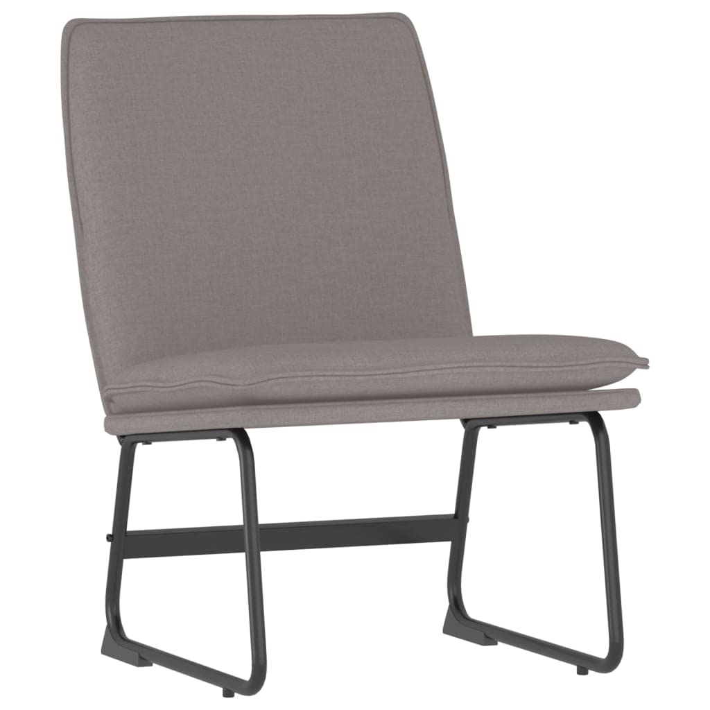 Fotel wypoczynkowy w kolorze szarobrązowym (taupe), 52 x 75 x 76 cm, obicie materiałowe ze 100% poliestru, wygodny fotel relaksacyjny z metalowym stelażem, do salonu, sypialni, kącika do