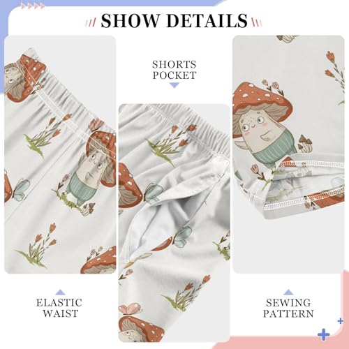 Cute Mushroom Butterfly Boys Pants for Kids Jogger Pants with Pockets S-XL4