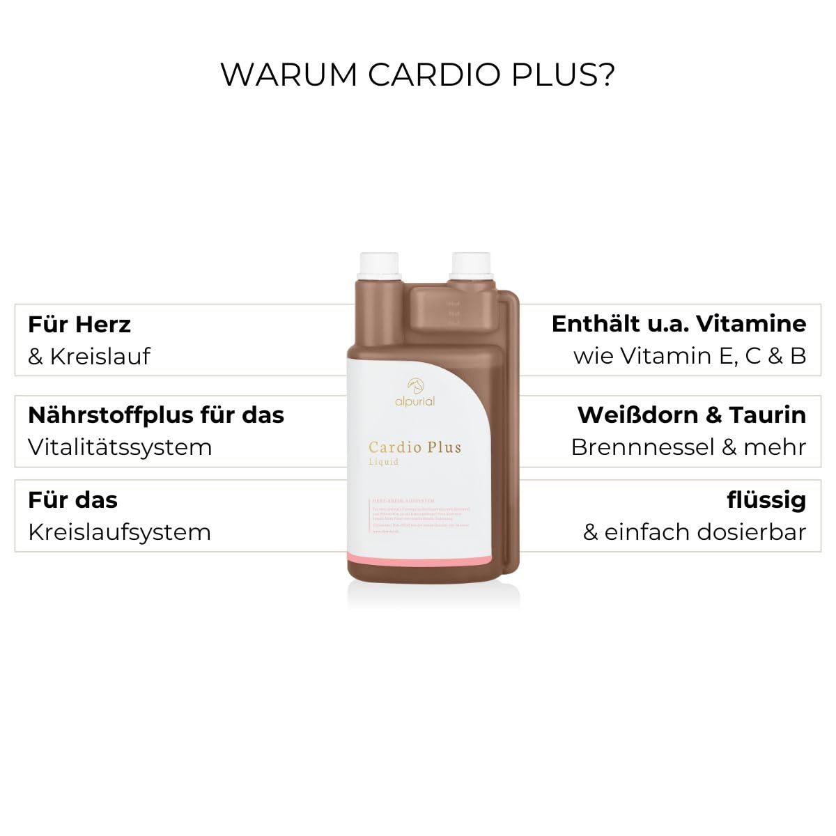 Cardio Plus - Ergänzungsfuttermittel zur Unterstützung von Herz-Kreislauf in Phasen erhöhter Beanspruchung - mit Weißdorn & Taurin - vom Tierarzt entwickelt