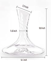 Vista 3 de Wine Decanter Hand-Blown Red Wine Carafe Decanter, Crystal Wine Decanter Wine Decanter with Stopper(750ML)
