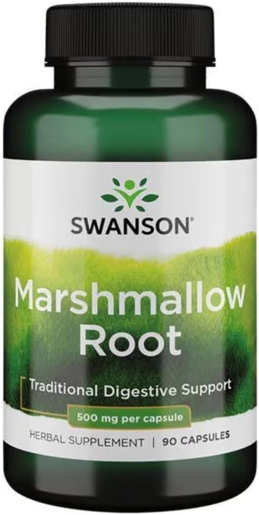 Marshmallow Root Healthy Supports Respiratory Function Digestive Support 500 Milligrams 90 Capsules