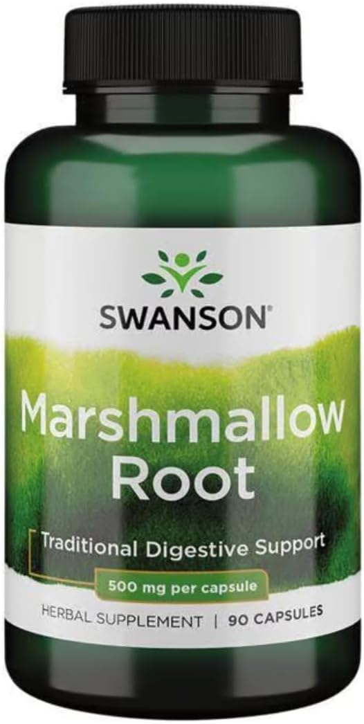 Swanson Marshmallow Root 500 mg for Respiratory Support, 90 Capsules 90 Count (Pack of 1)