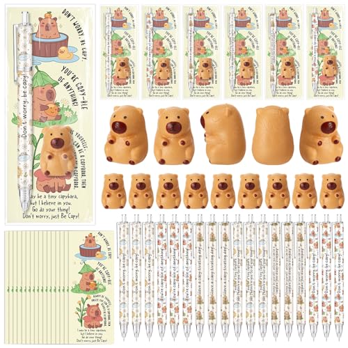 Stylo capybara et balle anti-stress lot de 20 cadeaux de remerciement