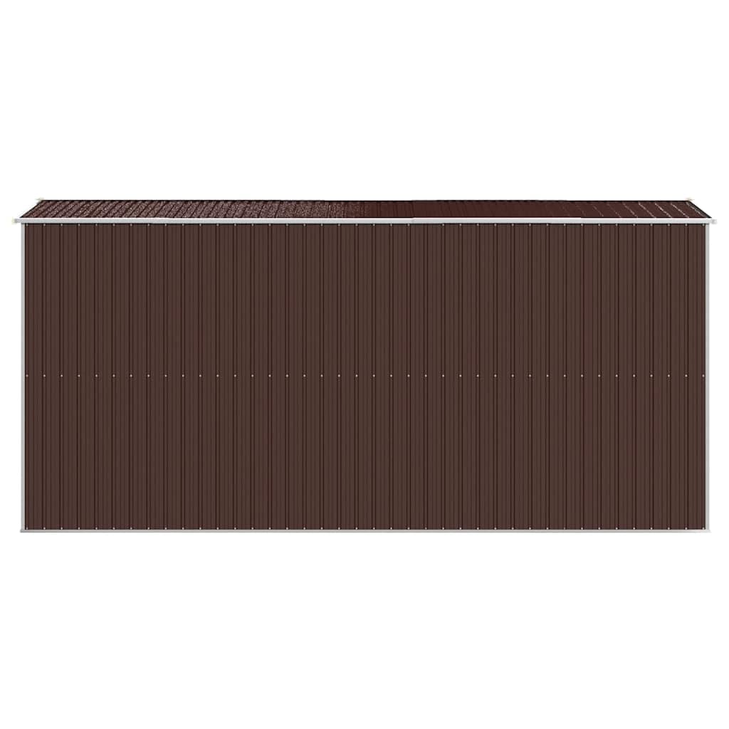 Générique Abri de Jardin Marron foncé 192x440x223 cm Acier galvanisé,Maison & Jardin,Pelouses & Jardins,Vie en extérieur,Structures extérieures,Cabanes & abris de Jardin,3147463