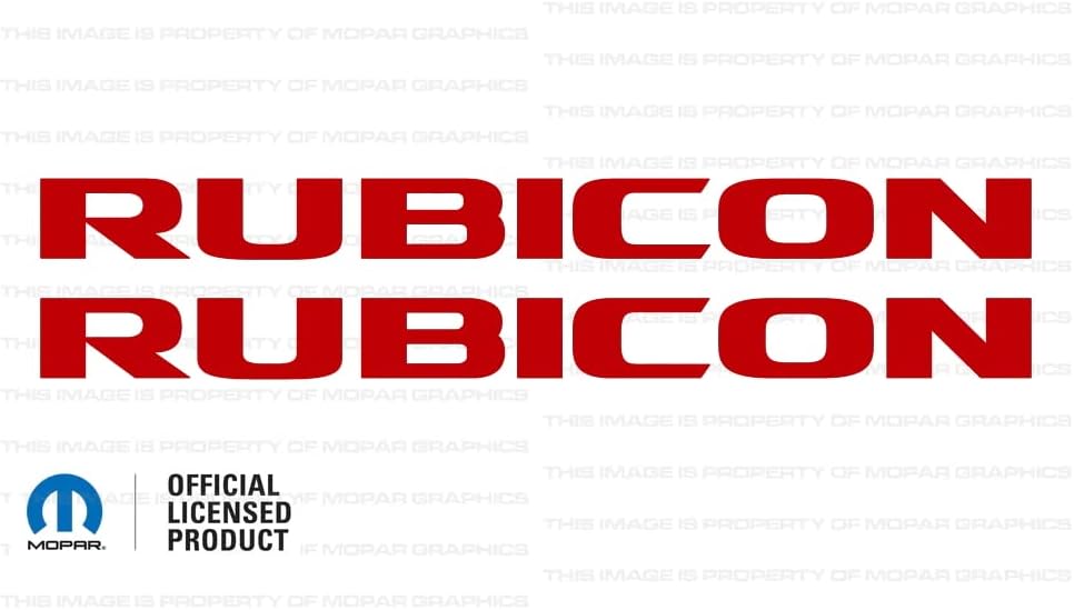 Rubicon Hood Graphic Decal/Sticker fits Jeep Wrangler JK (2007-2018) Red CR (Set of 2) | SJ1Y3