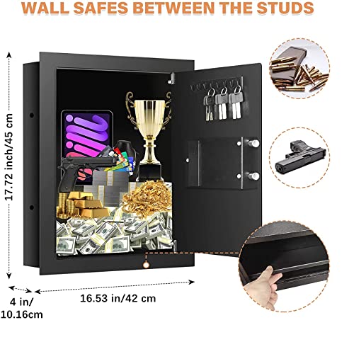Electronic Flat Wall Safes Between The Studs Fireproof With Digital Keypad, Fireproof Hidden Wall Safe For Your Firearms & Valuables #TOP4
