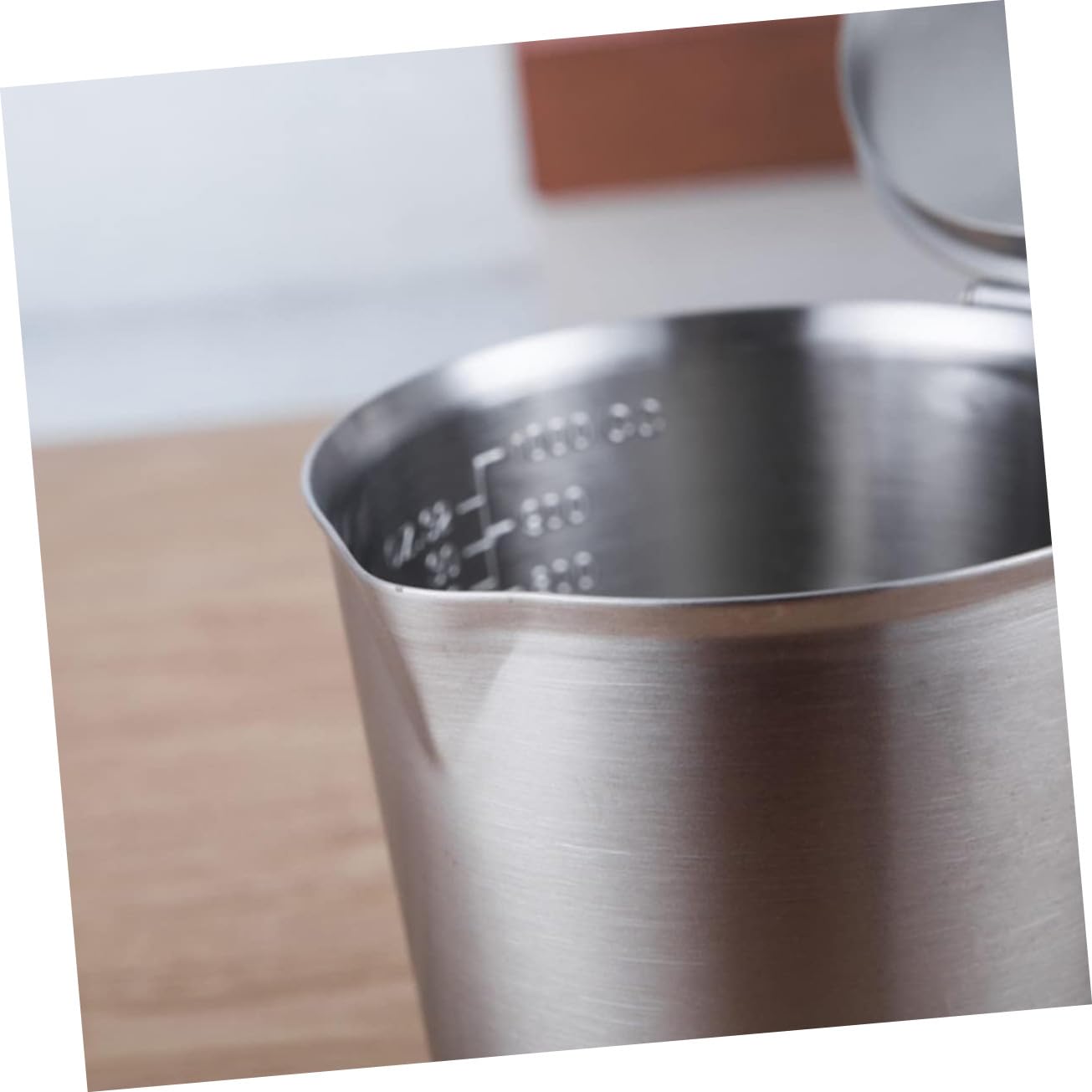 Edelstahl Messbecher mit Deckel 1000ml, Graduiert, Silber