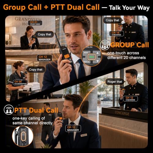 Image of SAMCOM FPCN10A-PRO Commercial Two-Way Radio, 6 Radios with Gang Charger | 3000mAh Battery High-Power UHF Walkie-Talkies for Adults for Back to Schools Construction Churches Warehouses Security Teams