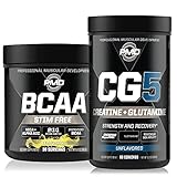 PMD Sports CG5 - Premium Creatine and L-Glutamine Powder (60 Servings) & PMD Sports BCAA Stim Free Amino Acids for Enhanced Recovery - Lemonade (30 Servings)