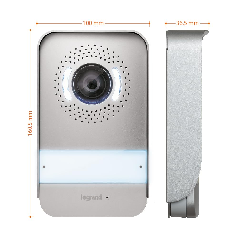 LEGRAND, EASYKIT Essential Video-Türsprechanlagen-Set mit 2-Draht-Anschluss, 7"-Farbmonitor & Weitwinkelkamera, 1-/2-Familienhaus-Set, erweiterbar, Reiheneinbau-Netzgerät, IP54-IK07, Weiß, 367915