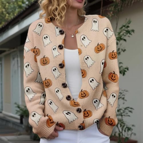 Halloween Cardigan Sweaters For Women Fall Fashion 2026 Long Sleeve Tops - image 2