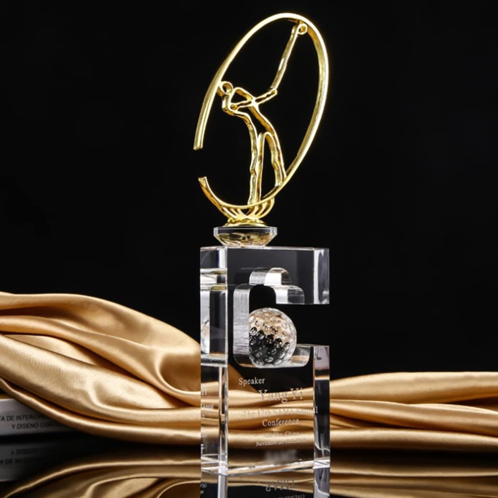 Trofeos, medallas y premios Golf Little Golden Man Cristal Se Puede Grabar Gloria del Campeonato De Golf Premios del Concurso De Premios A La Distancia Más Lejana