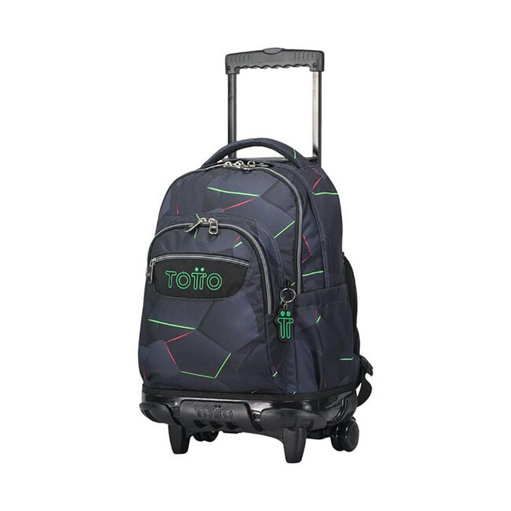TOTTO Mochila escolar con ruedas fractal - Renglones TAMAÑO GRANDE
