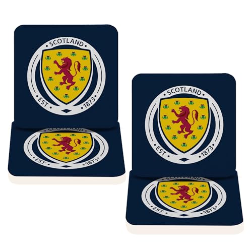 Desert Cactus Scottish Football Association Square Ceramic Coasters 4 Pack